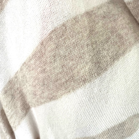 MOTH Anthropologie Women's s-m‎ Beige & pink striped knit cardigan sweater Hi-Lo - Picture 8 of 11